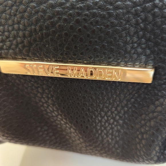 Steve Madden Structured FAUX leather Lined Tote,Black Womens OS - Picture 9 of 14